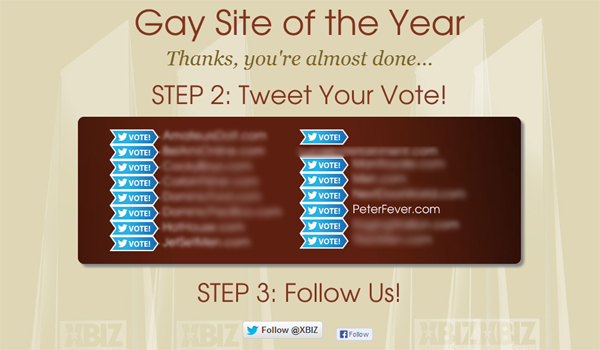 Vote for PeterFever on Twitter